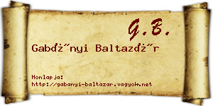 Gabányi Baltazár névjegykártya